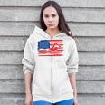 Vintage American Flag Swim Team Swimmer Funny Swimming Gift Zip Up Hoodie