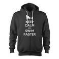Keep Calm And Swim Faster Swimming T-Shirt Zip Up Hoodie, trending gift