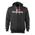 I LOVE HEART SWIMMING Zip Up Hoodie, trending gift