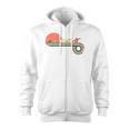 Canoe Retro Vintage Sunset Rainbow Raglan Baseball Tee Zip Up Hoodie, trending gift