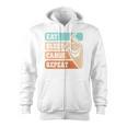 Eat Sleep Canoe Repeat Vintage Canoeing Canoeist Men Boys Raglan Baseball Tee Zip Up Hoodie, trending gift