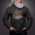 Bigfoot Kayak Paddling Lake Canoe Bigfoot Sasquatch Kayaking Zip Up Hoodie