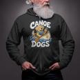 Canoe Dogs Golden Retriever Paddling Graphic Zip Up Hoodie