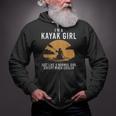 Cool Kayak For Women Girls Kayaker Canoe Kayaking Paddle Oar Zip Up Hoodie