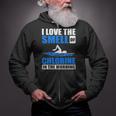 Cool Swimming Art Men Women Swimmer Swim Lover Pool Chlorine Zip Up Hoodie