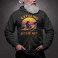 Kayaking Gets Me Wet Kayak Paddling Canoe Adult Joke Sleeveless Zip Up Hoodie