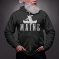 Maine Canoe Kayak Moose USA America Souvenir Zip Up Hoodie