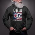 Ohio Flag Swimming Team Swim Swimmer US State Zip Up Hoodie