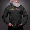Retro Swimming Evolution For Swimmers Small Zip Up Hoodie