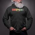 Retro Swimming Vintage Swimming Swimmer Zip Up Hoodie