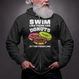 Swimming Donut Men Women Swimmer Sports Athlete Zip Up Hoodie