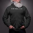 Swimming Minimalist Text Swimmer Coach Zip Up Hoodie Swimming Minimalist Text Swimmer Coach Zip Up Hoodie