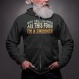 Swimming Swimmer Eating Swim Zip Up Hoodie