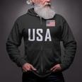 USA Flag Swim Swimming Sport Practice Equipment Men Women Zip Up Hoodie