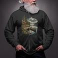Women's Lakeside Canoe Cabin Escape Scene Zip Up Hoodie