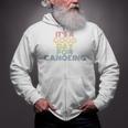 It's A Good Day For Canoeing Retro 70s Vintage Distressed Raglan Baseball Tee Zip Up Hoodie