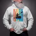 Kayaking Kayak Retro Art Canoe Raglan Baseball Tee Zip Up Hoodie