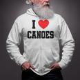 I Love Canoes Zip Up Hoodie