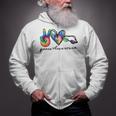 Peace Love Swim Tie Dye Swimmer Swimming Summer Trip Zip Up Hoodie