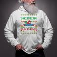 Swimming Christmas Party Swim Swimmer Christmas Ugly Style Zip Up Hoodie Swimming Christmas Party Swim Swimmer Christmas Ugly Style Zip Up Hoodie