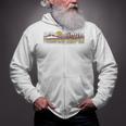 Trendy Canoe Silhouette Colourful Landscape Raglan Baseball Tee Zip Up Hoodie