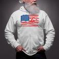 Vintage American Flag Swim Team Swimmer Funny Swimming Gift Zip Up Hoodie