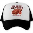 In Beef We Trust BBQ Dad Joke Grill Steak Carnivore Comfort Colors Crop Top Trucker Cap, trending gift In Beef We Trust BBQ Dad Joke Grill Steak Carnivore Comfort Colors Crop Top Trucker Cap, trending gift