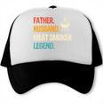 Father Husband Meat Smoker Legend American Flag BBQ Dad Performance Trucker Cap, trending gift