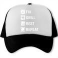 Fix Grill Rest Repeat Handyman BBQ Dad Life Trucker Cap, trending gift