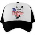 Men 4th July BBQ Dad Joke The Grillfather Grilling Dad Trucker Cap, trending gift