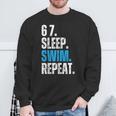 67 Sleep Swim Repeat Swimming Swimmer 67 Meme Sweatshirt Gifts for Old Men