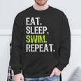 Eat Sleep Swim Repeat Swimming Swimmer Cool Sweatshirt Gifts for Old Men