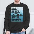 Eat Sleep Swim Vintage Swimming Lover Swimmer Men Women Sweatshirt Gifts for Old Men