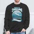 Here's To Swimming With Bow Legged Women Distressed Look Sweatshirt Gifts for Old Men