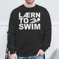 Learn To Swim Swimming Graphic Sweatshirt Gifts for Old Men Learn To Swim Swimming Graphic Sweatshirt Gifts for Old Men