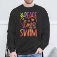 Peace Love Swim Swimming Tie Dye Swimmer Swimming Swim Team Sweatshirt Gifts for Old Men Peace Love Swim Swimming Tie Dye Swimmer Swimming Swim Team Sweatshirt Gifts for Old Men
