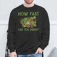 Swimmer Crocodile Swimming Humor How Fast You Can Swim Sweatshirt Gifts for Old Men Swimmer Crocodile Swimming Humor How Fast You Can Swim Sweatshirt Gifts for Old Men