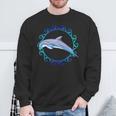 Swimming Dolphin Maori Sun Tribal Waves 2-Sided Sweatshirt Gifts for Old Men