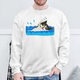 Cat Swimming Pool Sweatshirt Gifts for Old Men