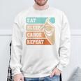 Eat Sleep Canoe Repeat Vintage Canoeing Canoeist Men Boys Raglan Baseball Tee Sweatshirt Gifts for Old Men