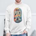 Find Peace Paddle On Canoe Mountain Sunset Sweatshirt Gifts for Old Men