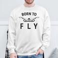 Swimmer Swim Team Born To Fly Butterfly Stroke Swimming Sweatshirt Gifts for Old Men