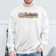 Trendy Canoe Silhouette Colourful Landscape Raglan Baseball Tee Sweatshirt Gifts for Old Men