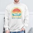 Never Underestimate An Old Man With a Canoe Retro Raglan Baseball Tee Sweatshirt Gifts for Old Men