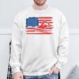 Vintage American Flag Swim Team Swimmer Funny Swimming Gift Sweatshirt Gifts for Old Men