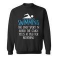 Swimming Coach Yells Breathing Swimmer Swim Team Sweatshirt, trending gift