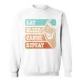 Eat Sleep Canoe Repeat Vintage Canoeing Canoeist Men Boys Raglan Baseball Tee Sweatshirt, trending gift