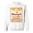 Lake Ontario Canoe Fishing Light House Sunset Retro Raglan Baseball Tee Sweatshirt, trending gift