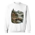Lakeside Canoe Cabin Escape Scene Sweatshirt, trending gift
