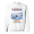 Swimming Never Underestimate A Woman Swim In Her Seventies Sweatshirt, trending gift Swimming Never Underestimate A Woman Swim In Her Seventies Sweatshirt, trending gift